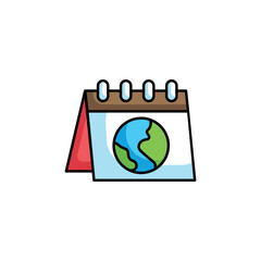 Earth day icon design with white background stock illustration