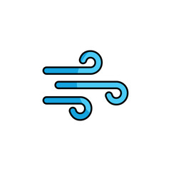 Wind Burst icon design with white background stock illustration