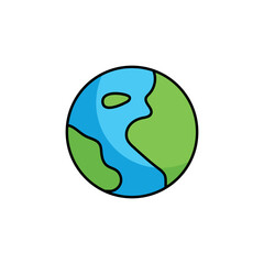 Planet Earth icon design with white background stock illustration