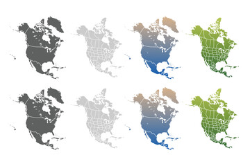 North American Countries Map. The main boundary map of Canada, the United States.