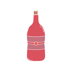 bottle of wine cartoon icon