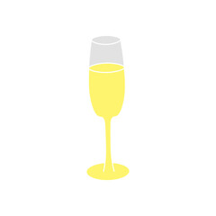 glass  of champagne cartoon icon