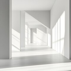 Fototapeta premium Sleek Monochrome Geometric Backdrop with Architectural Minimalism and Pristine Clarity Bold contrasts clean lines and a bright studio setting create a mid century modern influenced aesthetic