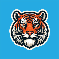 tiger head sticker vector illustration