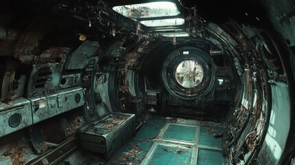 Interior of an Abandoned and Decaying Spacecraft