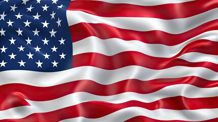 Obraz premium Close up waving flag of America .generative ai