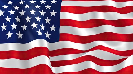 Naklejka premium Close up waving flag of America .generative ai
