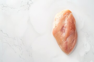 Fototapeta premium Raw chicken breast on white marble surface