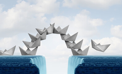 Group Working Together For Success as a Business metaphor for teamwork and clever collaboration or...