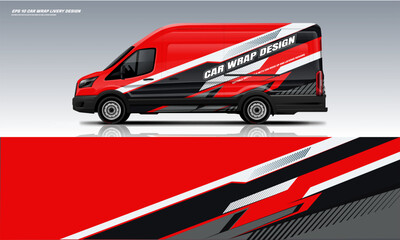 Red van car wrap livery design © liveryworks