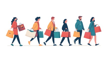 Shoppers Rushing to Grab Discounted Goods and Deals During the Annual Black Friday Shopping Frenzy