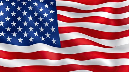 Fototapeta premium Close up waving flag of America .generative ai