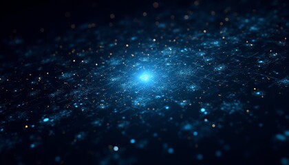 Obraz premium A blue and white image of a galaxy with a bright star in the center