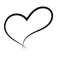 Hand drawn Doodle hearts sketch chalk, marker drawn line heart shapes, silhouettes, outlines. Valentines day many templates. Uneven, rough, textured edge. Hand drawn, handwritten design elements.