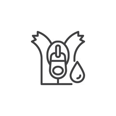 Waterproof Zipper line icon