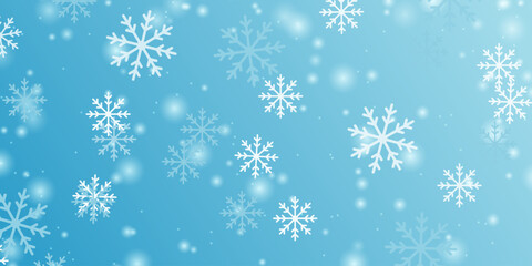 Random falling snowflake wallpaper Snow falling sky, blue background, natural scenery of snow