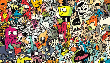 Fototapeta premium seamless pattern with flowers and butterflies