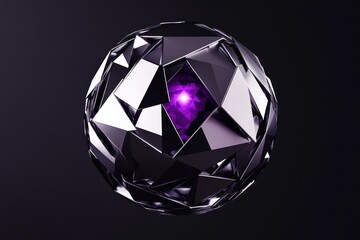 Geometric Sphere with Purple Glow