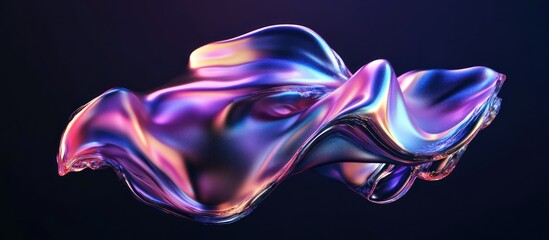 Obraz premium Abstract Iridescent Liquid Form in a Dark Space
