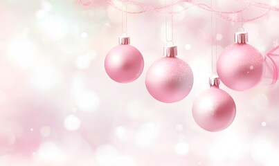 Obraz premium Abstract pastel Merry Christmas design with pink color theme, Generative AI 