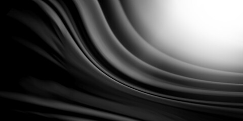 Black wave curtain and copy space. abstract black background.