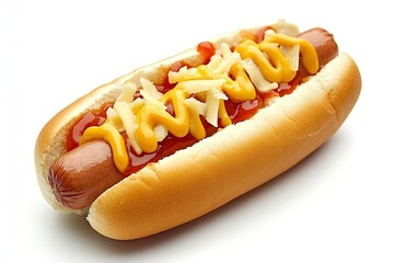 Hot Dog with Cheese and Ketchup .generative ai