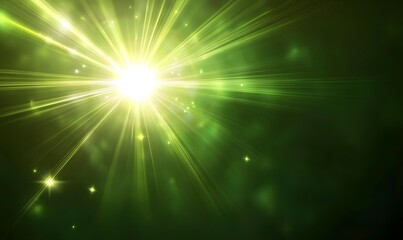 Bright green glow creates a noticeable lens flare effect in dark environments, Generative AI 