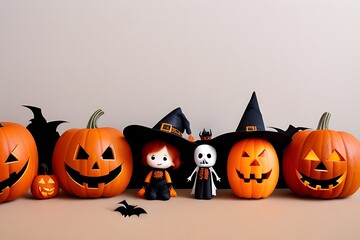 Spooky Halloween Party with Costumed Characters Generative AI illustration
