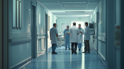 Fototapeta premium doctor talking to patient in hospital, doctor and nurse, doctor and nurse