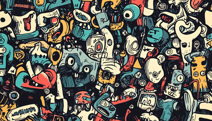 Fototapeta premium seamless pattern with flowers and butterflies