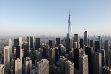 Obraz premium Impressive Skyscrapers in a Vibrant Metropolis Generative AI illustration