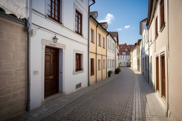 Charming Small Street in the Old Town   Generative AI illustration