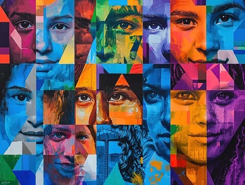 Vibrant Graffiti Art Celebrating Youthful Expression: Perfect Poster for Sporty Interiors, Showcasing Individuality and Cultural Identity Against a Vivid Abstract Backdrop.