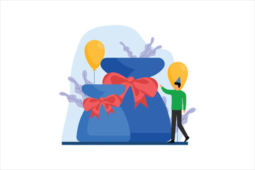 Birthday Party Flat Design Illustration