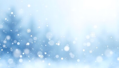 Obraz premium Ethereal winter landscape in soft blue and white with copy space