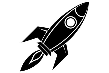 Rocket icon, Space ship vector silhouette
