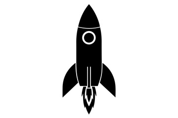 Rocket icon, Space ship vector silhouette

