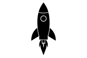 Rocket icon, Space ship vector silhouette
