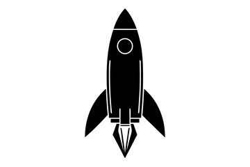 
Launch spaceship silhouette, Rocket vector icon, Rocket fast flying for space
