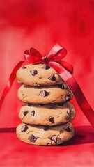 Set of Cookies with chocolate chip and glass of milk,christmas elements,watercolor clipart,sweet holiday card,Christmas menu,morning,season greeting,xmas and New Year sweet composition.