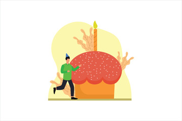 Birthday Party Flat Design Illustration