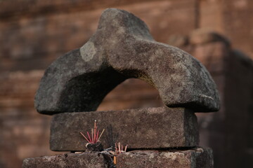 archaeological site of the Lurah temple on Mount Penanggungan