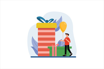 Birthday Party Flat Design Illustration
