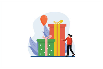 Birthday Party Flat Design Illustration
