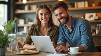Smiling Professionals and Happy Customers in Bright Retail and Workspace Environment – Photo for Business, Retail, and Marketing Concept
