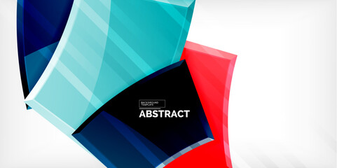 Round 3d shapes, plates background. Creative composition design template