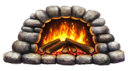 fireplace with a transparent background