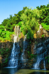 Naklejka premium Beautiful Waterfall in Seoul, Korea