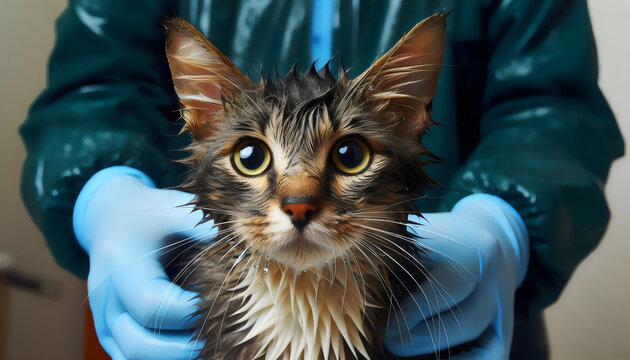 gato enfermo en el veterinario