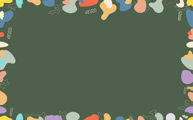 decorative frame border abstract  background ornamental colorful watercolor page presentation slide hand drawn stone shape design